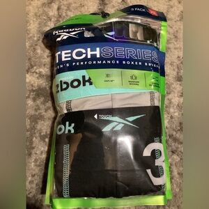 REEBOK Men’s Boxer Briefs Tech Series Performance 3 Pack Greys Black XL